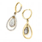0.94 Cts. 14K Yellow Gold Teardrop Diamond Dangling Earrings